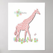 Poster Jolie girafe fantaisie enfants photo personnalisée (Devant)