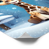 Poster Jolie Giraffe de Noël OWN ART Lisa-Dawn Designs (Coin)