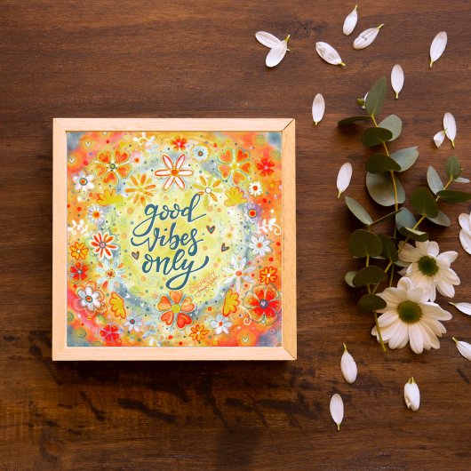 Poster Jolie Good Vibes seulement Inspirivity Orange