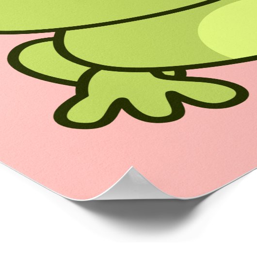 Poster Jolie grenouille drôle dessin animé nurserie (Coin)