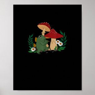 Poster Jolie grenouille jouant de la flûte Cottagecore Go