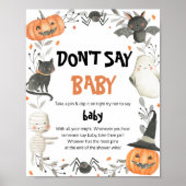 Poster Jolie Halloween Ne pas dire Baby shower de bébé je (Devant)