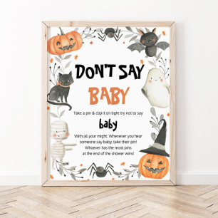 Poster Jolie Halloween Ne pas dire Baby shower de bébé je