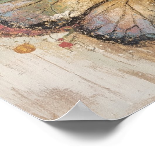 Poster Jolie illustration de fée papillon bohème au paste (Coin)