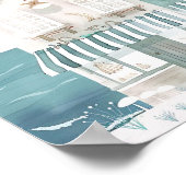 Poster jolie illustration de plage style aquarelle (Coin)