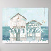 Poster jolie illustration de plage style aquarelle (Devant)