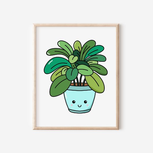 Poster Jolie illustration de plante en pot botanique Kawa