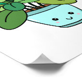 Poster Jolie illustration de plante en pot botanique Kawa (Coin)