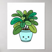 Poster Jolie illustration de plante en pot botanique Kawa (Devant)