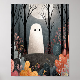 Poster Jolie illustration d'Halloween à l'aquarelle de fa