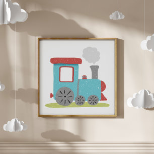 Poster Jolie illustration moderne de train pour la nurser