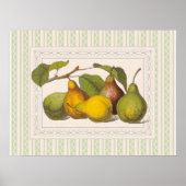 Poster Jolie illustration victorienne de poires (Devant)
