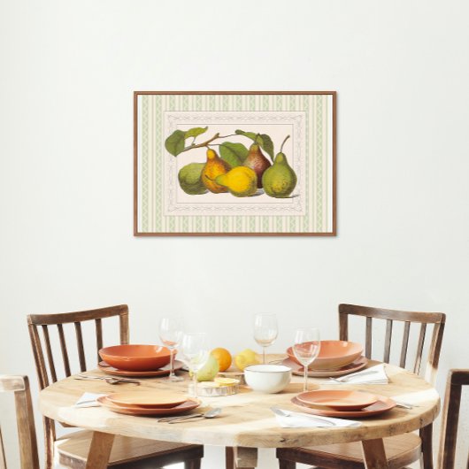 Poster Jolie illustration victorienne de poires