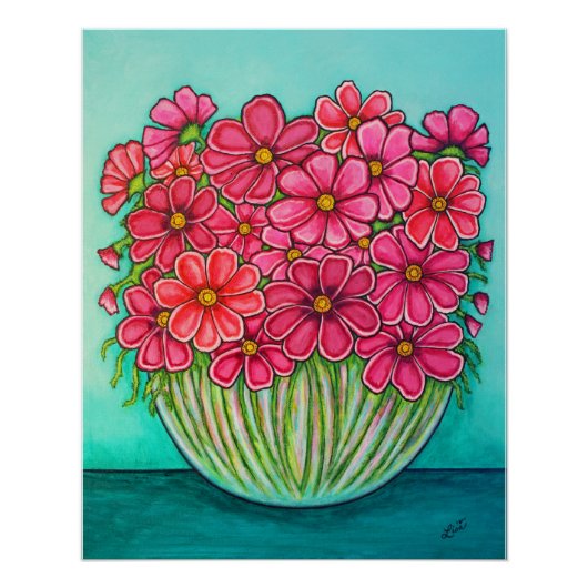 Poster Jolie impression de cosmos rose par Lisa Lorenz (Devant)