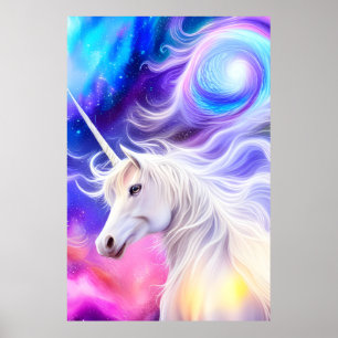 Poster Jolie licorne blanche