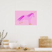 Poster Jolie Licorne Fille Rose Bébé (Cuisine)