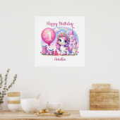 Poster Jolie licorne premier anniversaire (Cuisine)