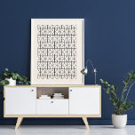 Poster Jolie ligne géométrique travailler en noir et crèm<br><div class="desc">Un motif ludique et géométrique de ligne de treillis travaille en noir et crème. Cliquez simplement sur personnaliser si vous préférez remplacer l'arrière - plan crème par une couleur différente.</div>