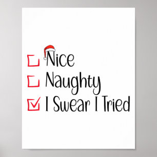 Poster Jolie liste de Noël amusante Je jure que j'ai essa