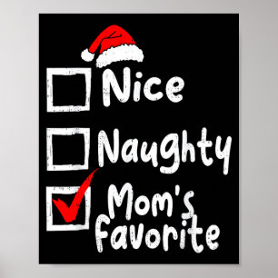 Poster Jolie liste de Noël drôle de maman coquine préféré