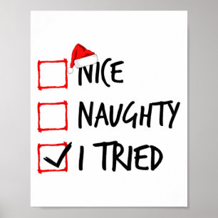 Poster Jolie liste vilains J'ai essayé Drôle de Noël Père