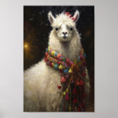 Poster Jolie Llama de Noël (Devant)