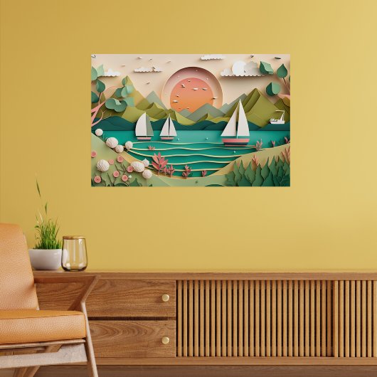 Poster jolie maison de plage 3d effet (Salon 2)