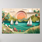 Poster jolie maison de plage 3d effet (Devant)