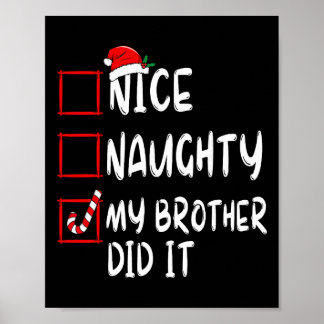 Poster Jolie méchante liste de mon frère l'a fait Xmas Pè