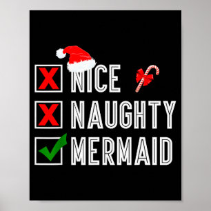 Poster Jolie Mermaid Méchante Joyeux Noël Père Noël X