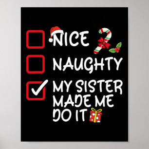 Poster Jolie Mille Fille Ma Soeur M'A Fait Le Faire Noël 
