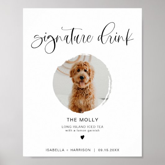 Poster JOLIE Minimal Boho 1 Photo Pet Signature Boire (Devant)