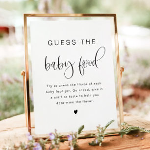 Poster JOLIE Modern Boho Guess The Baby Food Game Sign