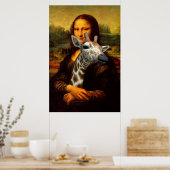 Poster Jolie Mona Lisa Enferme Une Giraffe (Cuisine)