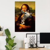 Poster Jolie Mona Lisa Enferme Une Giraffe (Bureau à domicile)