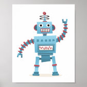 Poster Jolie œuvre d'art murale de robot rétro android po (Devant)