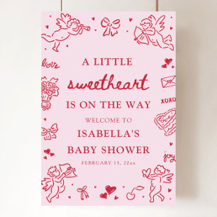 Poster Jolie pancarte de bienvenue pour baby shower de la