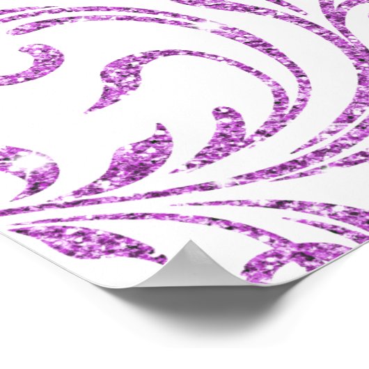 Poster Jolie Parties scintillant Violet Faux, Mariage Per (Coin)