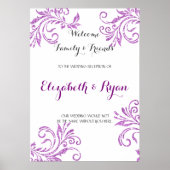 Poster Jolie Parties scintillant Violet Faux, Mariage Per (Devant)