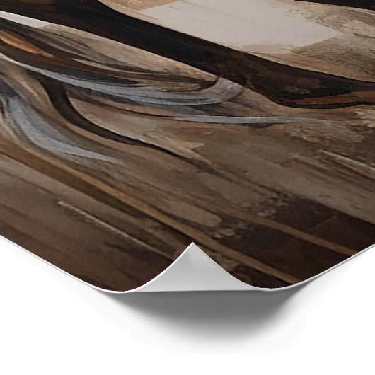 Poster Jolie peinture florale à cheval (Coin)