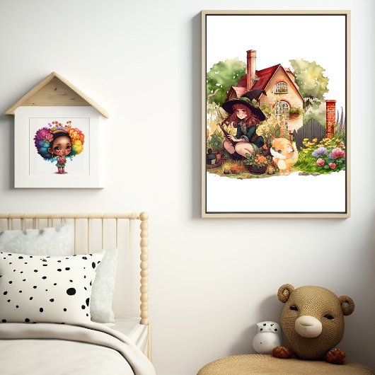 Poster Jolie Petite Sorcière Et Renard