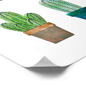 Poster Jolie phrase de cactus avec trois dessins de cactu (Coin)