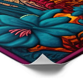 Poster Jolie plage maison palmier (Coin)