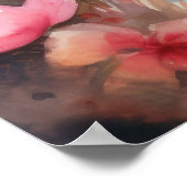 Poster Jolie plage rose flamant (Coin)