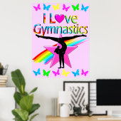 POSTER JOLIE PLONGÉE J'AIME LE DESIGN GYMNASTIQUE (Bureau à domicile)