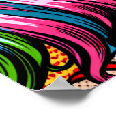 Poster Jolie Pop Art Comic Girl with Bows (Coin)