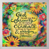 Poster Jolie prière florale de sérénité Jaune d'Inspirivi (Devant)