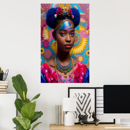 Poster Jolie princesse avec tiara (Bureau à domicile)