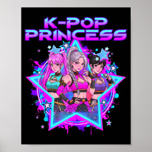 Poster Jolie princesse pop pour enfants filles anniversai