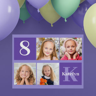 Poster Jolie Purple Personnalisé Enfant Photo Anniversair